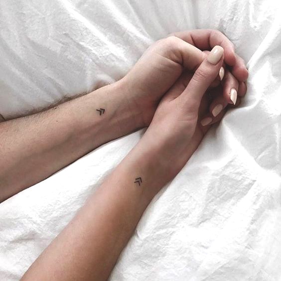minimal couple tattoo